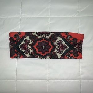 Deep Orange Tribal Print Tube Top